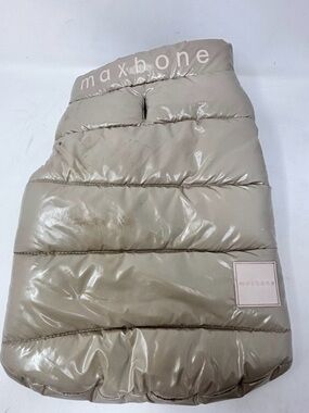 Maxbone Beige Puffer Dog Coat Size M - Insulated Winter Jacket